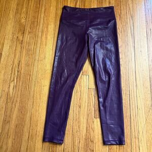 Zyia Leggings Womens 6-8 Purple Metallic Crop Pants